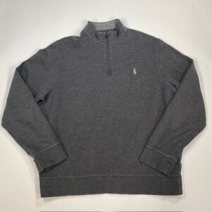 Polo Ralph Lauren Men's Dark Gray Quarter Zip Pullover Sweatshirt L G 180 100A